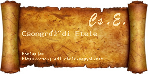 Csongrádi Etele névjegykártya